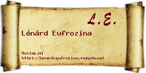 Lénárd Eufrozina névjegykártya